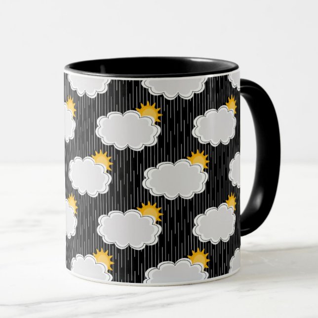 Taza Diseño del patrón de las nubes del sol de lluvia n (Subido por el creador)
