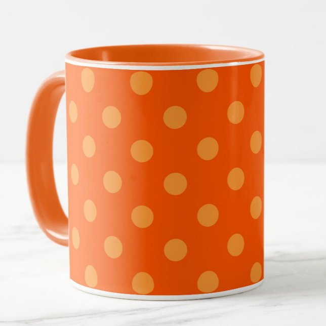 Taza Diseño Del Patrón De Puntos De Polka En Naranja Pr (Subido por el creador)