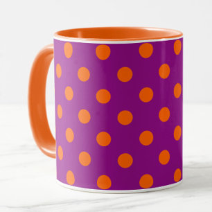 Taza Diseño Del Patrón De Puntos De Polka Púrpura De na
