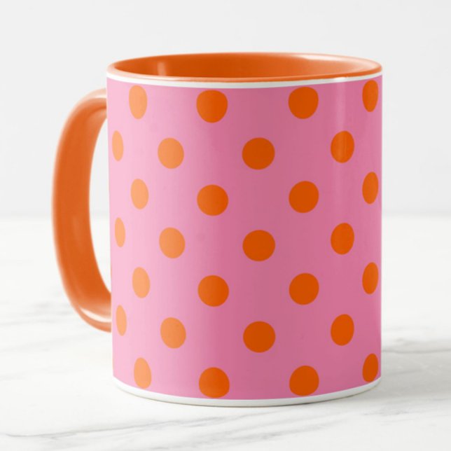 Taza Diseño Del Patrón De Puntos De Polka Rosa (Subido por el creador)