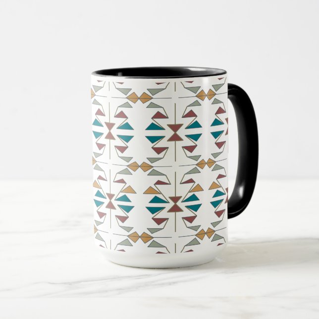 Taza Diseño del patrón de triángulo oblicuo del suroest (Anverso derecho)