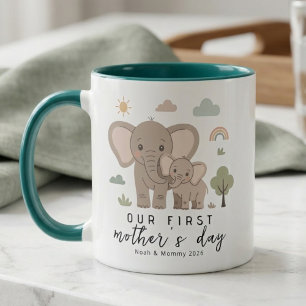 Taza Diseño del primer día de las madres para mamá elef