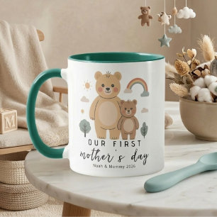 Taza Diseño del primer día de las madres para osos mamá