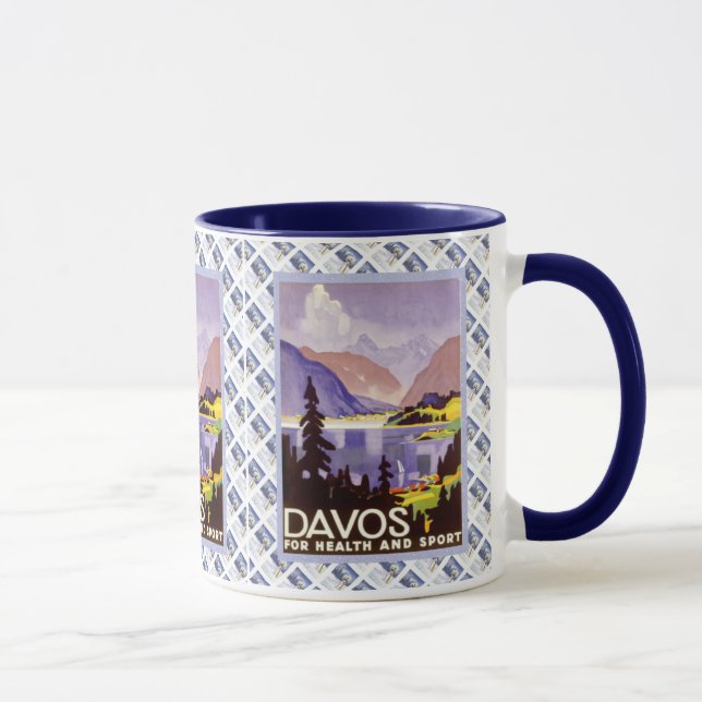 Taza Diseño del suizo del vintage, Davos (Derecha)