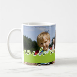 Taza Diseño del texto del verde de la foto del abuelo