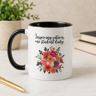Taza Diseño diario de educador estudiantil inspirando f
