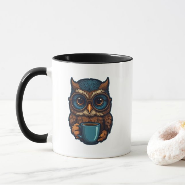 Taza Diseño divertido de "Aluña Cuta con Café" (Con donut)