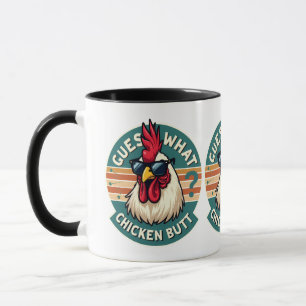 Taza Diseño divertido de chiste de pollo retro