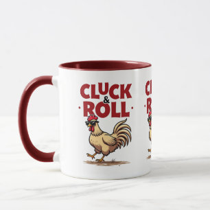 Taza Diseño divertido de dibujos animados de gallo geni