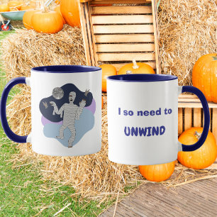 Taza Diseño divertido de Halloween de la momia que nece