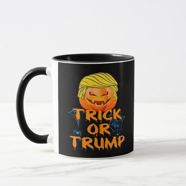 Taza Diseño divertido de Trumpkin para Halloween (Izquierda)
