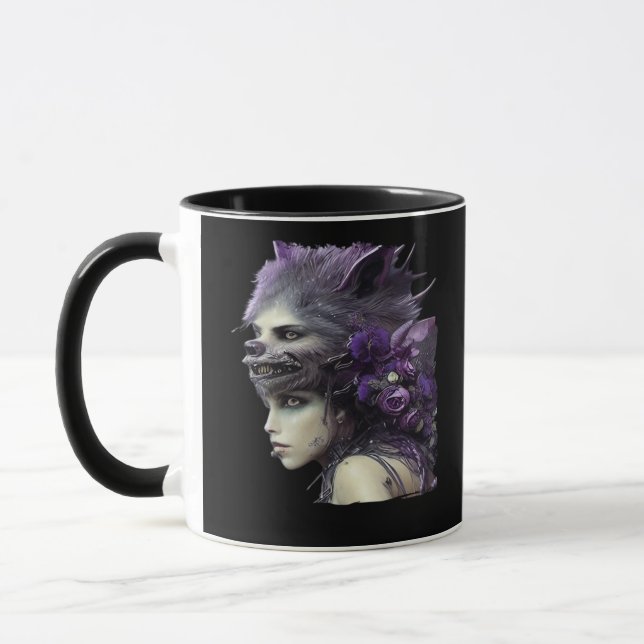 Taza Diseño divertido de Whimsigoth para Halloween (Izquierda)