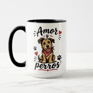 Taza Diseño divertido para amantes de perros Amor y Per