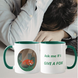 Taza Diseño Divertido Zorro “Pregúntame si me importa u