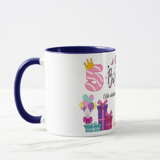 Taza Diseño editable de feliz cumpleaños  (Izquierda)
