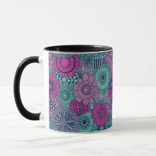 Taza Diseño elegante y luminoso de flores preciosas