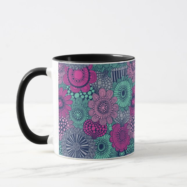 Taza Diseño elegante y luminoso de flores preciosas (Izquierda)