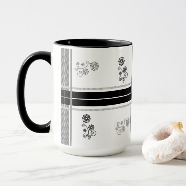 Taza Diseño "encantador" Black 15 oz Mug Choices (Con donut)