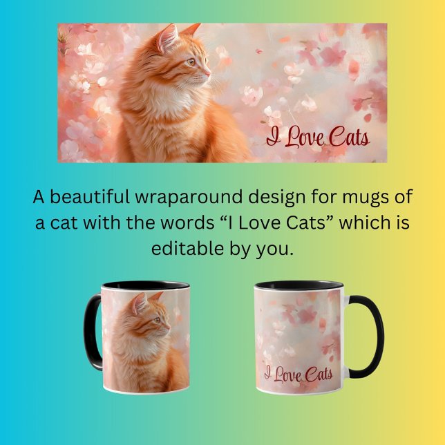 Taza diseño envolvente de gato naranja (Subido por el creador)