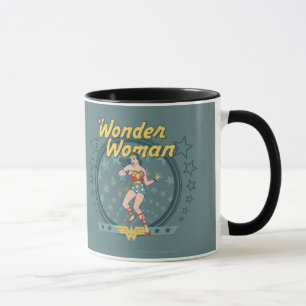 Taza Diseño estelar perturbado por mujer maravilla