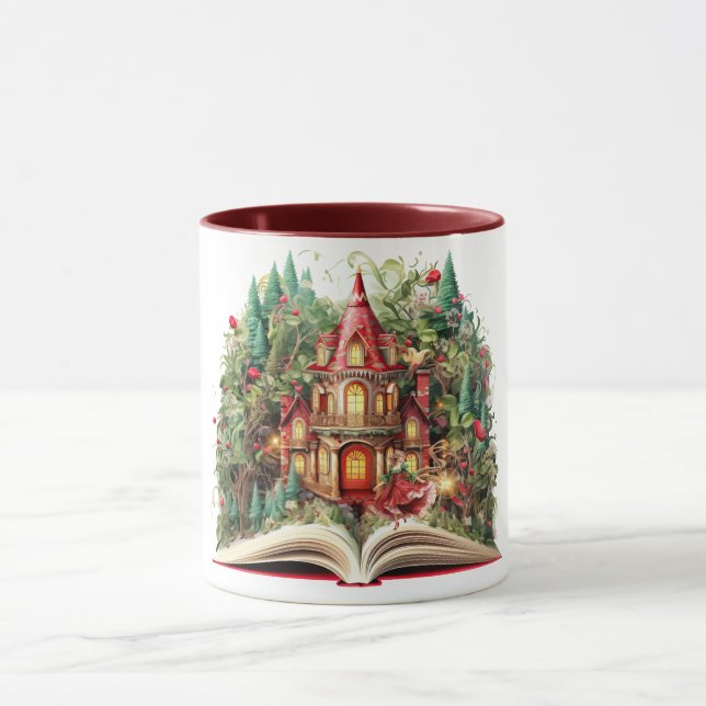Taza Diseño festivo de libro de Navidad (Centro)