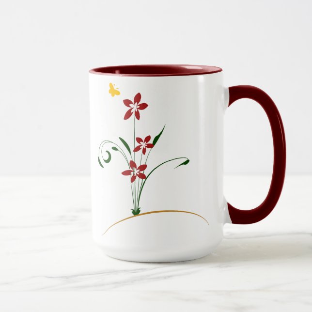 Taza Diseño floral Café Mug (Derecha)