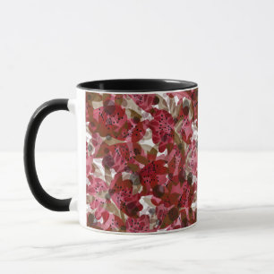 Taza Diseño floral de flores rojas abstractas lindas y