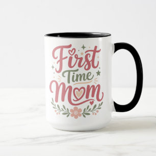 Taza Diseño Floral de Madre por Primera Vez Lindo