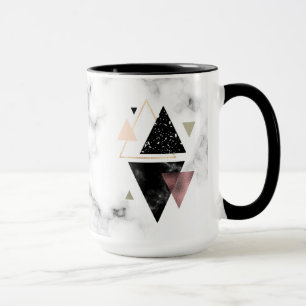 Taza Diseño geométrico de mármol metalizado