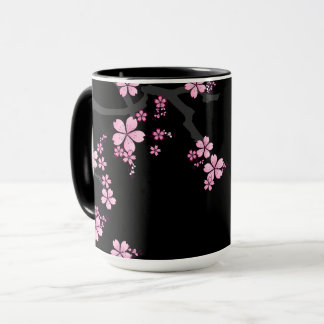 Taza Diseño japonés Black Pink Sakura :