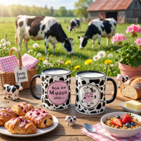 Diseño Kawaii de Vaca “Buenos Días Muuuuu”