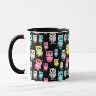 Taza Diseño lindo de aves de búho
