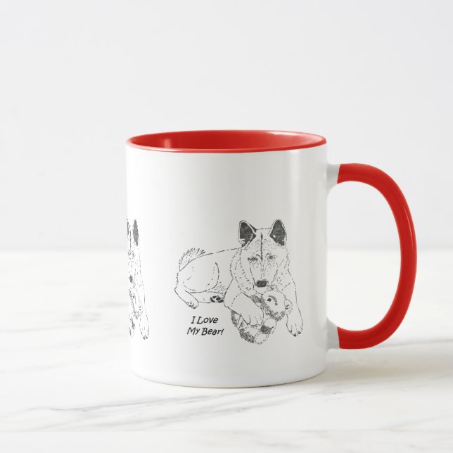 Taza Diseño lindo del oso de peluche para perros (Derecha)