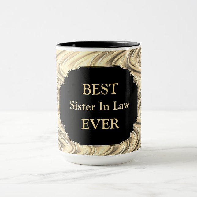 Taza Diseño Luxury Gold ‘Mejor Hermana En Derecho Nunca (Centro)