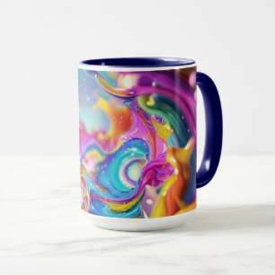 Taza Diseño moderno gráfico abstracto colorido 15oz