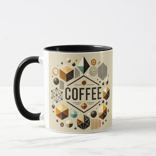 Taza Diseño moderno y elegante del café geométrico (Izquierda)