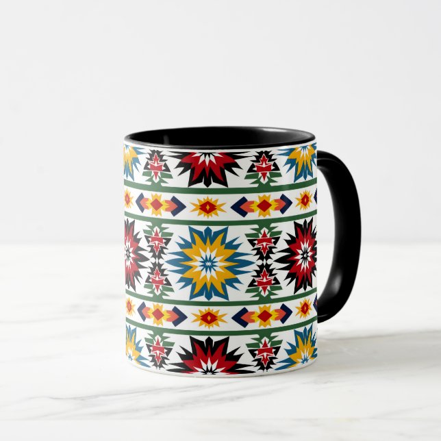 Taza Diseño nativo americano - Vibrante Patrón Starburs (Anverso derecho)