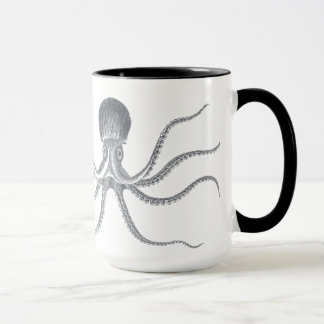 Taza Diseño náutico del pulpo gigante