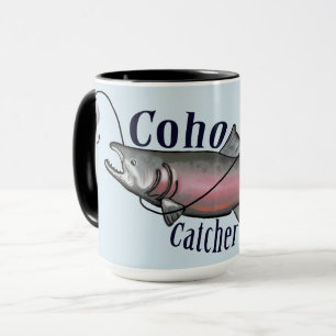Taza Diseño original de los salmones de Coho