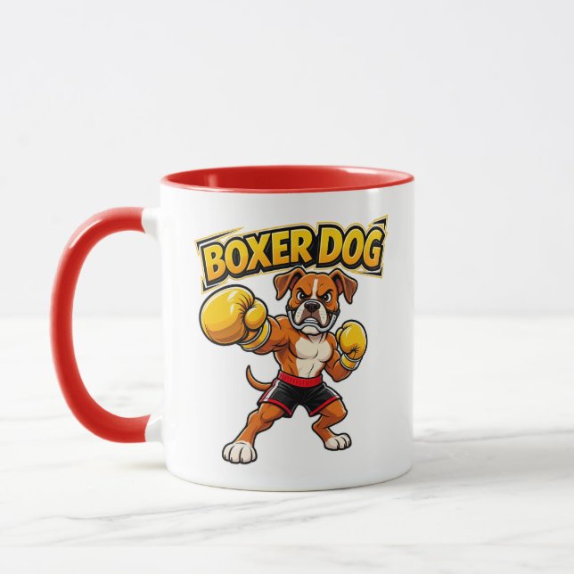 Taza Diseño Original Perro Boxeo Divertido Boxeador  (Izquierda)
