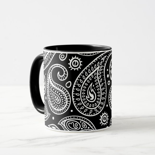 Taza Diseño paisajista blanco y negro (Anverso izquierdo)