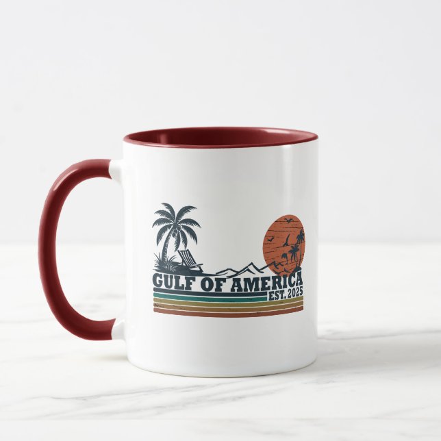 Taza Diseño patriótico vintage del Golfo de América (Izquierda)