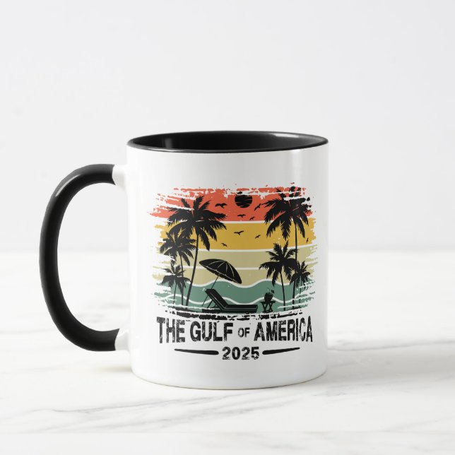 Taza Diseño patriótico vintage estadounidense del Golfo (Izquierda)