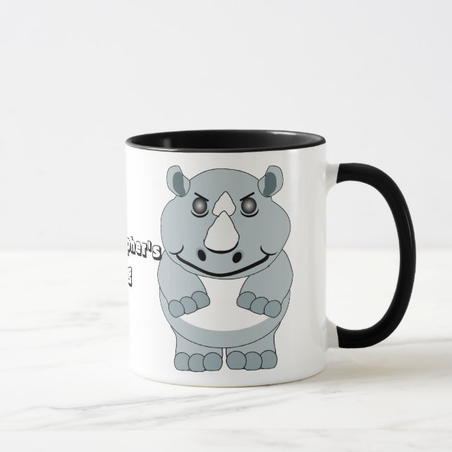 Taza Diseño personalizado del rinoceronte (Derecha)