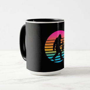 Taza Diseño Retro de Saxofón de Jazz Bigfoot en Puesta
