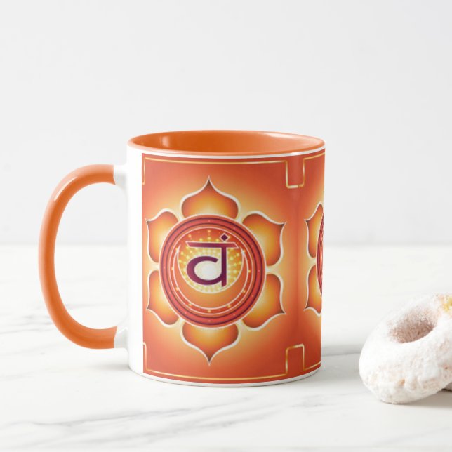 Taza Diseño sacro anaranjado de la impresión del (Con donut)