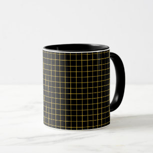 Taza Diseño sencillo Plaid Square Pattern Black Mug