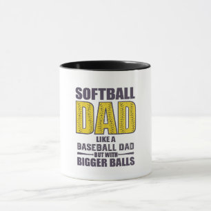 Taza Diseño SVG de camiseta divertida, Papá de sóftbol