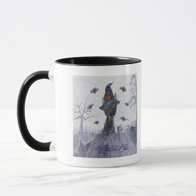 Taza Diseño temático de góticos gatos (Izquierda)