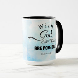 Taza Diseño tipográfico Mateo 19:26
